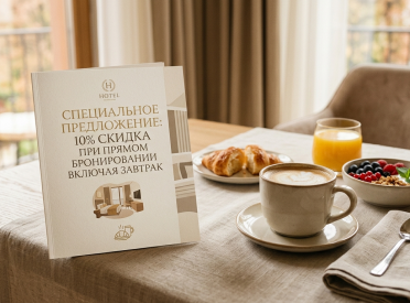 Скидка 10% при прямом бронировании, завтрак включен