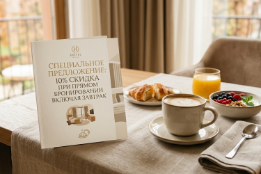 10% discount on direct booking, breakfast included